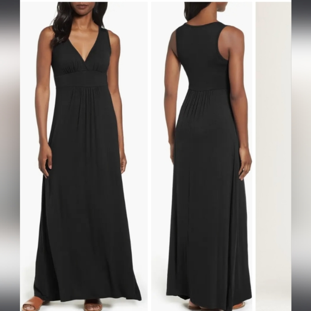Loveappella V Neck Jersey Maxi Dress - Picture 1 of 2